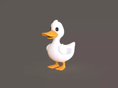 Cartoon Duck Cute 03 Low-poly 3D model