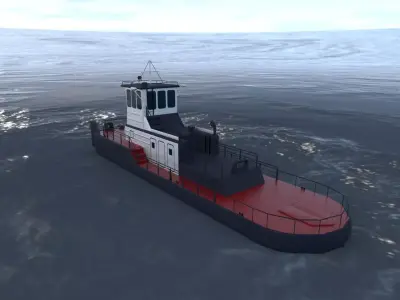 Tug Boat - Project R96  - USSR LowPoly Low-poly 3D model