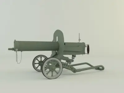 Old machine gun 3D model purchase