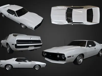 AMC Javelin-AMX 1971 Free low-poly 3D model