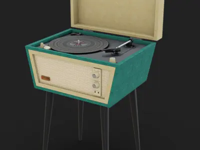 Vinyl Record Player Low-poly 3D model