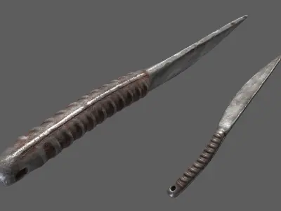 Knife armature Low-poly 3D model