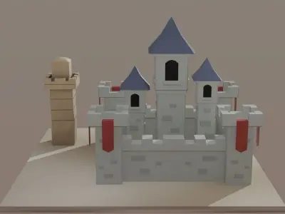 Medieval Castle and Tower 3D model