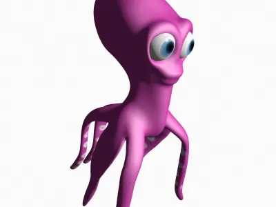 Squid Toon Low-poly 3D model