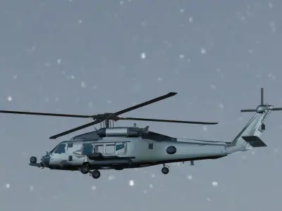 SH-60 helicopter 3D Model Low-poly 3D model