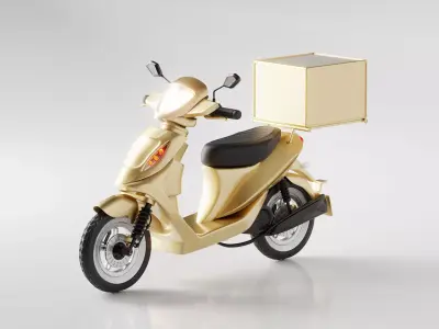 Delivery Scooter Motorcycle Low-poly 3D model