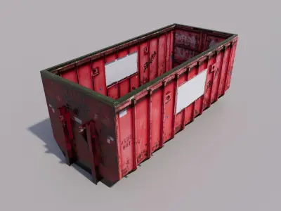 Rusty Garbage container  3D model