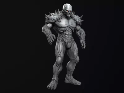 Alien Brute Sci-Fi Creature Rigged  Low-poly 3D model