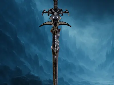 Frostmourne The Runeblade of the Lich King Lore accurate  Low-poly 3D model