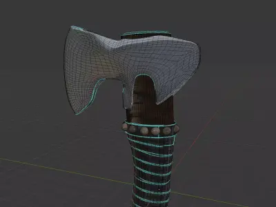 Lowpoly Axe  Low-poly 3D model