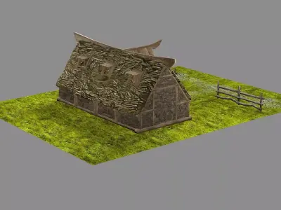Medieval Viking House 09 Game Ready Low-poly 3D Model Low-poly 3D model