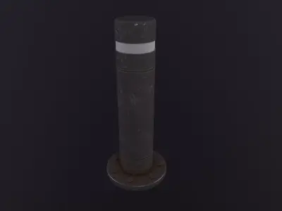 Road Block Pillar 3D Model Low-poly 3D model