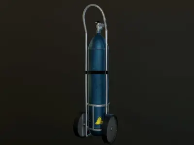 Oxygen Cylinder Free low-poly 3D model