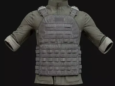 Military Vest Low-poly 3D model get