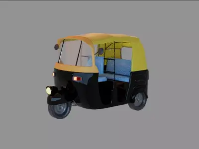  auto rickshaw indian Low-poly 3D model