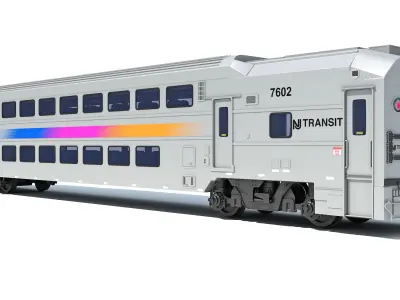 Double Deck NJ Train Passenger Car 3D model