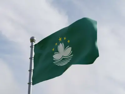 Animated Macau Flag 3D model