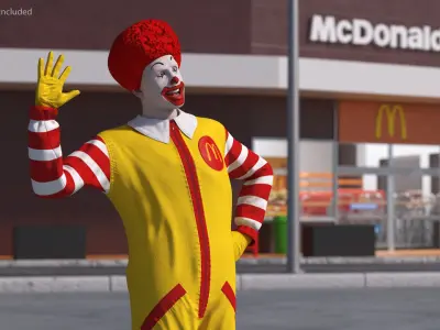 Ronald McDonald Waving Pose 3D model