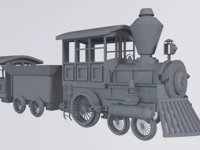 Locomotive 3D Model Low - Poly Low-poly 3D model