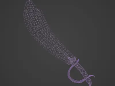 Sabre Pirate Sword Low-poly 3D model