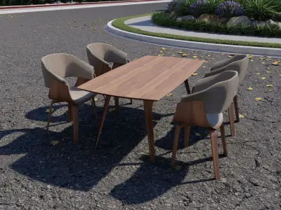 3d model chair and table Free 3D model