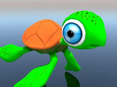 Cartoon Turrle Low-poly 3D model