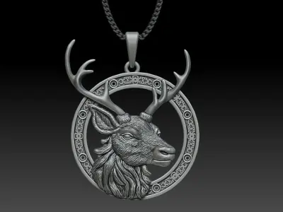 Deer Head Pendant M22 3D print model