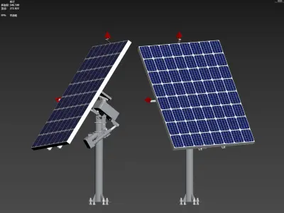 Solar panel photovoltaics 3D model