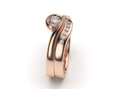 solitaire with ring sizes  9 part S15 3D print model