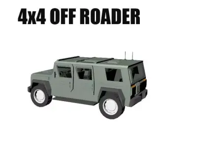 4x4 Jeep Offroader Low-poly 3D model