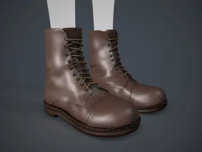 Brown Boots Style 1  Low-poly 3D model