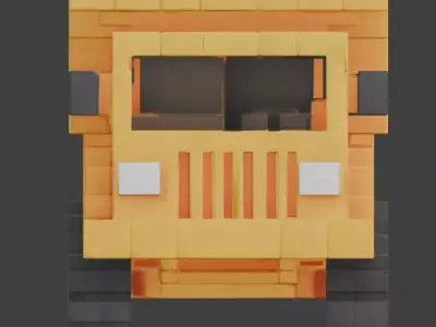 Voxel Construction Dump Truck 3D Model Low-poly 3D model