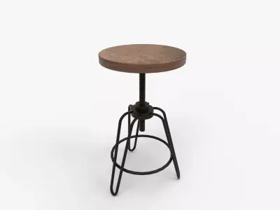 Trenton Metalworks Revolving Bar Stool 3D model