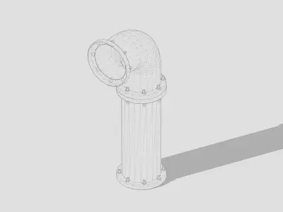 Rusted pipe elbow Free low-poly 3D model