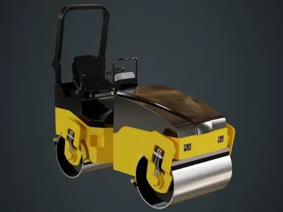 Road Roller 1 Untextured 3D model