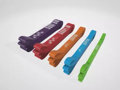 Powerband 5 levels resistance band for full body  Low-poly 3D model