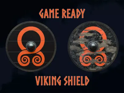 Viking Shield 4 - New and war-torn 3D Model Pack