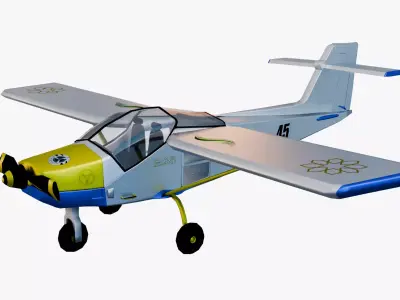 Safari Plane - Medium Poly Game-Ready 3D Model Low-poly 3D model