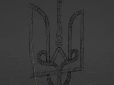 Ukrainian trident Low-poly 3D model