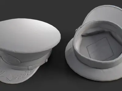 American Navy captain cap Low-poly 3D model