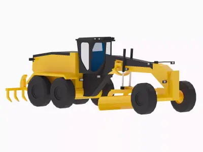 Grader Construction 18S3 Simplified Low-poly 3D model