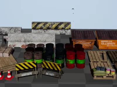 Industrial City Pack Low-poly 3D model purchase