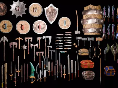 Ultimate Melee Armory 100 Low Poly 3D Models Low-poly 3D model