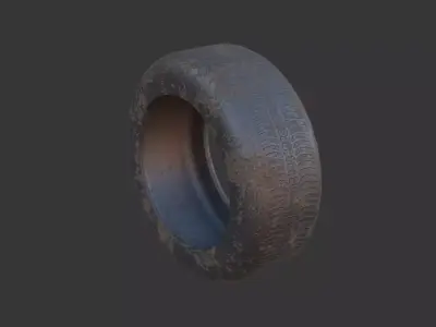 Dirty Old Tires Low-poly 3D model
