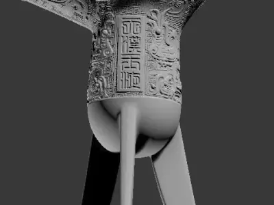 china Bronze ware Wine cup 3D model