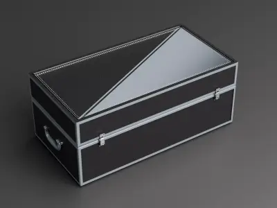  Leather Box - Black And Grey 3D Model 3D model