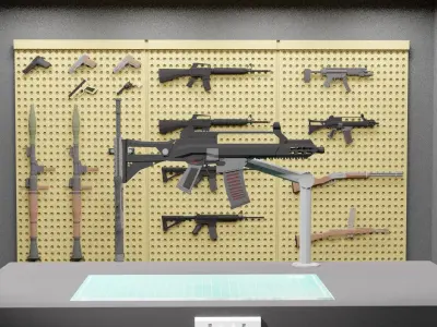 Low poly G36C rife Low-poly 3D model