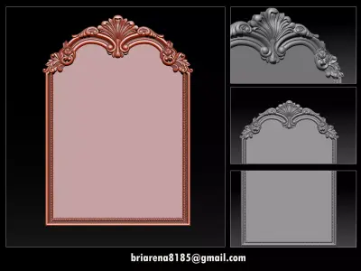 3D Frame - Wood Carving STL Model for CNC Router 3D print model 3