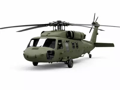UH 60 Black Hawk Helicopter Military Transport Aircraft 3D model