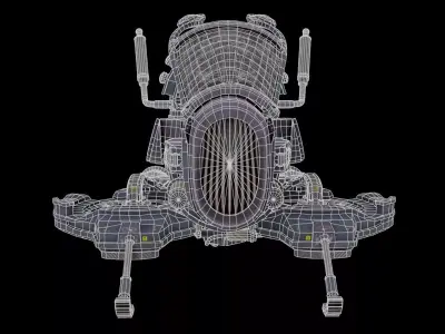 Sci-Fi Hovercraft Helicopter VTOL Tiltrotor Flying Aircraft Low-poly 3D model purchase